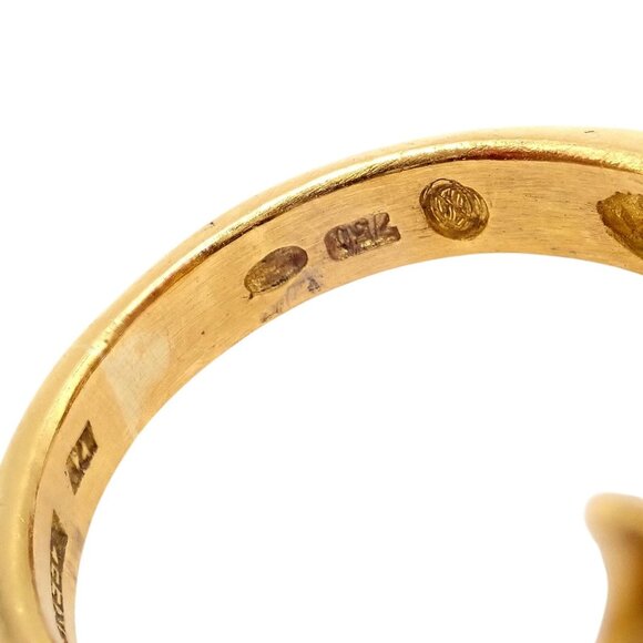 Authentic! Ilias Lalaounis Greece 18k Yellow Gold Onyx Ring - Picture 3 of 13